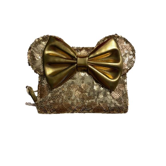 Disney Parks Gold Sequence Minnie ￼Loungefly Wallet - Picture 1 of 4